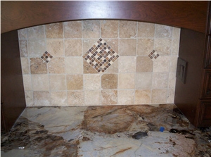 Durango Autumn Travertine Kitchen Backsplashes, Durango Autumn Beige Travertine Backsplash