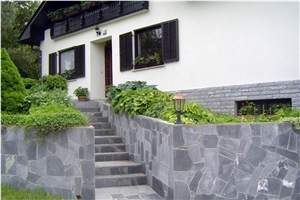Grey Slate Wall Cladding, Slovenia Grey Slate Wall