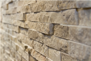 Gym Lobby Wall Cladding Project, Golden White Beige Quartzite Wall Cladding