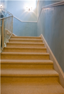 Pietra Gialla Di Vicenza Limestone Stairs, Pietra Gialla Di Vicenza Beige Limestone Stairs