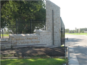 Cemetery Entrance Wall Cladding, Rocky Mountain Grey Quartzite Wall