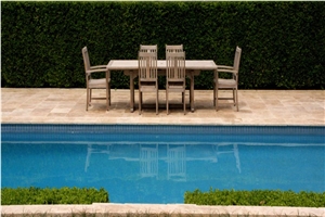 Hamara Travertine Pool Pavers, Noce Brown Travertine Pool Pavers
