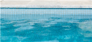 Silver Travertine Landscape and Poolscape, Silver Grey Travertine Pool Coping