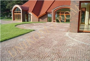 Leznykivske Granite Cobble Stone, Pavers, Leznykivske Red Granite Cobble Stone