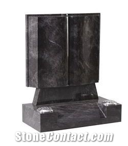 Bahama Blue Granite Book Shape Headstone