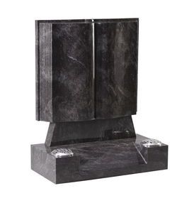 Bahama Blue Granite Book Shape Headstone