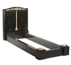 Emerald Pearl Granite Kerb Set Monument, Emerald Pearl Green Granite Monument