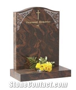 Twilight Red Granite Tombstone