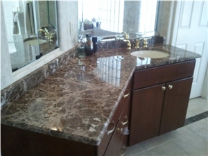 Dark Emperador Marble Vanity Top, Dark Emperador Brown Marble Vanity Top