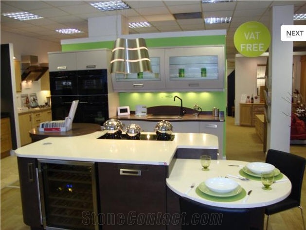 Blanco Zeus Silestone Quartz Surface Kitchen Countertop
