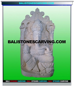 Ganesha Statue with White Palimo Sandstone