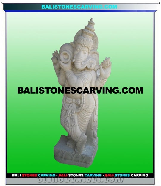 Ganesha Statue with White Palimo Sandstone