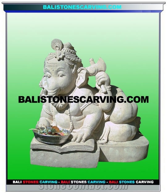 Ganesha Statue with White Palimo Sandstone