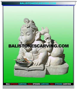 Ganesha Statue with White Palimo Sandstone