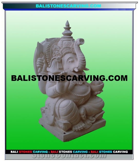 Ganesha Statue with White Palimo Sandstone