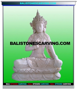 God Statute Religious Sculpture, Palimo White Sandstone Religious Sculpture