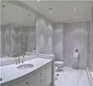 Dionissos Pentelikon White Marble Bathroom Design