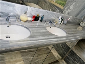 Dionyssos Pentelicon Grey Blue Marble Bathroom Design