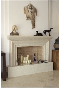 Vratza Limestone Fireplace, Vratza Beige Limestone Fireplace