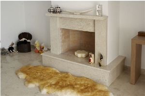Vratza Limestone Fireplace, Vratza Beige Limestone Fireplace