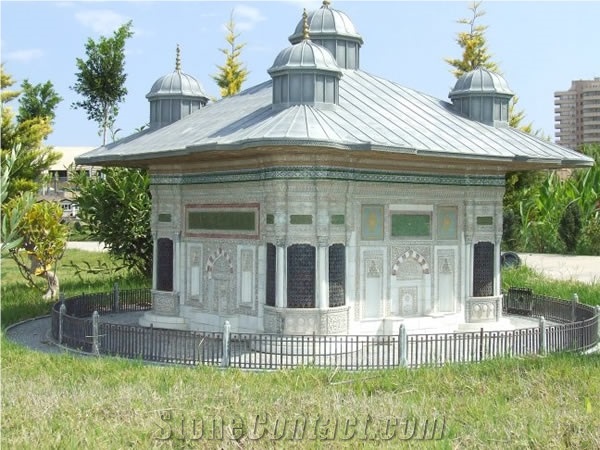 Antalya 3. Ahmet Fountain with Marmara White Marble