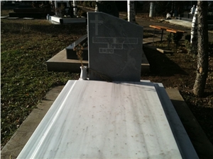 Marmara Striped Application Monuments, Tombstones, Marmara White Marble Tombstones