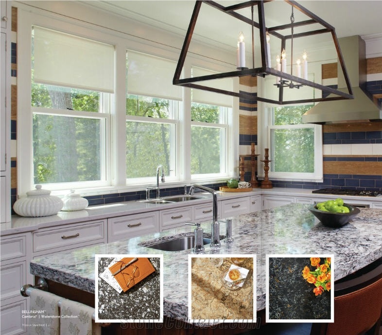 Cambria Waterstone Collection Granite Countertop, Grey Granite Countertop
