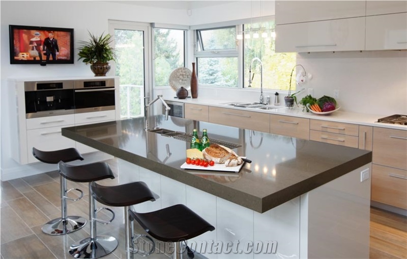 Cambria White Cliff Countertop, Cambria Sussex Quartz Stone Island Top