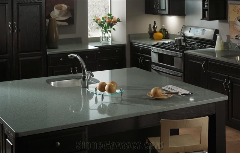 Zodiaq Magellan Green Quartz Surfaces Countertop