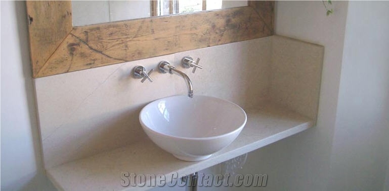 Crema Marfil Marble Bathroom Counter Top, Backsplah, Crema Marfil Beige Marble Bath Tops