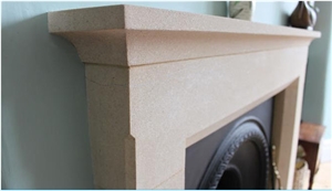 Peak Moor Sandstone Carving Fireplace Surround, Peak Moor Beige Sandstone Fireplace Surround