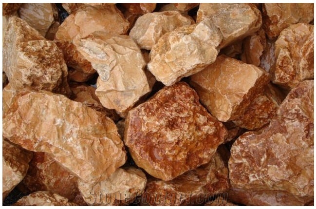 Rosso Verona Marble Gabion Stones, Rosso Verona Red Marble Gabion