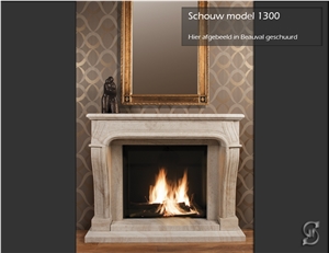 Fireplace with Beige Beauval Limestone Fireplace with Beige Beauval Limestone