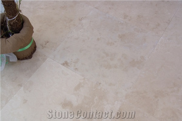 Ivory Cream Travertine Filled Honed Floor Tiles, Turkey Beige Travertine
