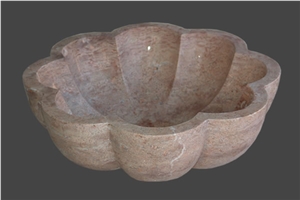Travertine Vessel Sinks, Wash Basins, Denizli Beige Travertine