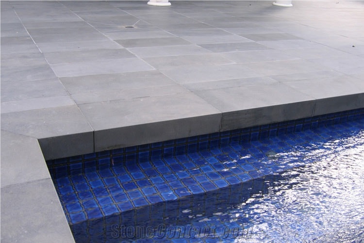 Honed Blue Stone Pool Coping, Bam Grey Blue Stone