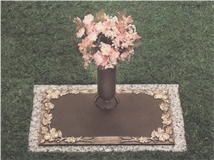 Single Markers - Bronze - Granite, Deer Isle Grey Granite Slant Grave