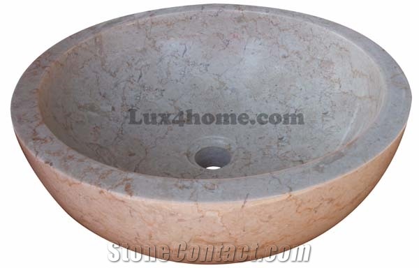 Crema Santo Marble Sink, Crema Santo Beige Marble Sink
