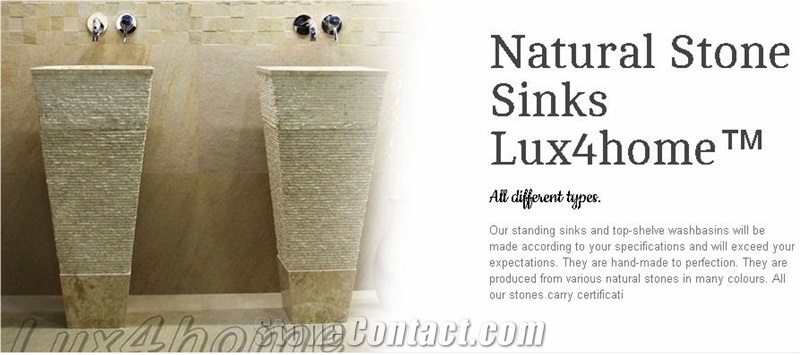 Natural Stone Sinks,Wash Basins, Perlato Indonesia Beige Limestone Wash Basins