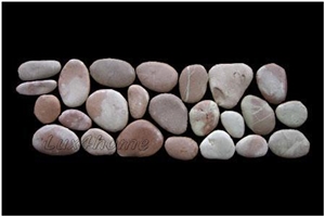 Ocalla Berry Pebble Borders and Pebble Tiles, Red Impala Pink Marble Borders - Pebble Mosaic Exporter Direclty from Indonesia