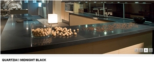 Midnight Black Quartzita Collection Quartz Stone Kitchen Countertop