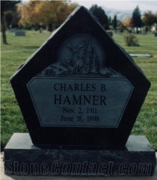Absolute Black Granite Single Tombstone