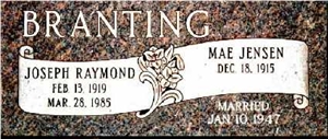 American Mahogany Granite Double Slant Marker, American Mahogany Brown Granite Slant Grave