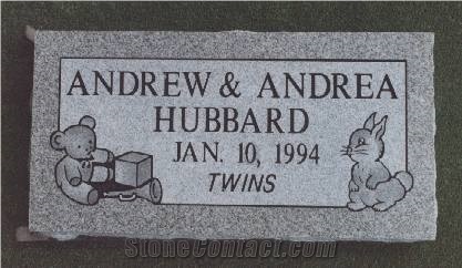 Georgia Grey Granite Infant Slant Grave Stone