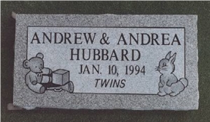 Georgia Grey Granite Infant Slant Grave Stone