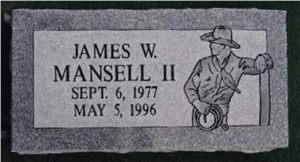 Vermont Grey Granite Single Marker, Barre Grey Granite Slant Grave