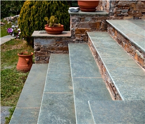 Karystos Brown Slate Exterior Stairs, Steps, Karystos Brown Green Slate Stairs
