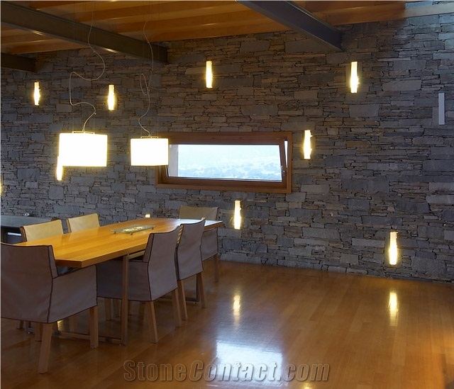 Karystos Grey Slate Ledge Wall Stone