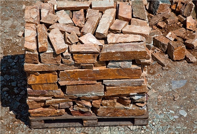 Karystos Stones Wall Stone, Karistou Brown Quartzite Wall
