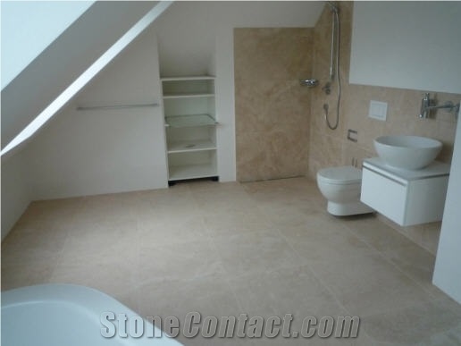 Travertino Romano Classico Bathroom Design, Travertino Romano Beige Travertine Bathroom Design